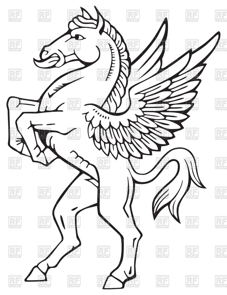 923x1200 Heraldic Winged Horse