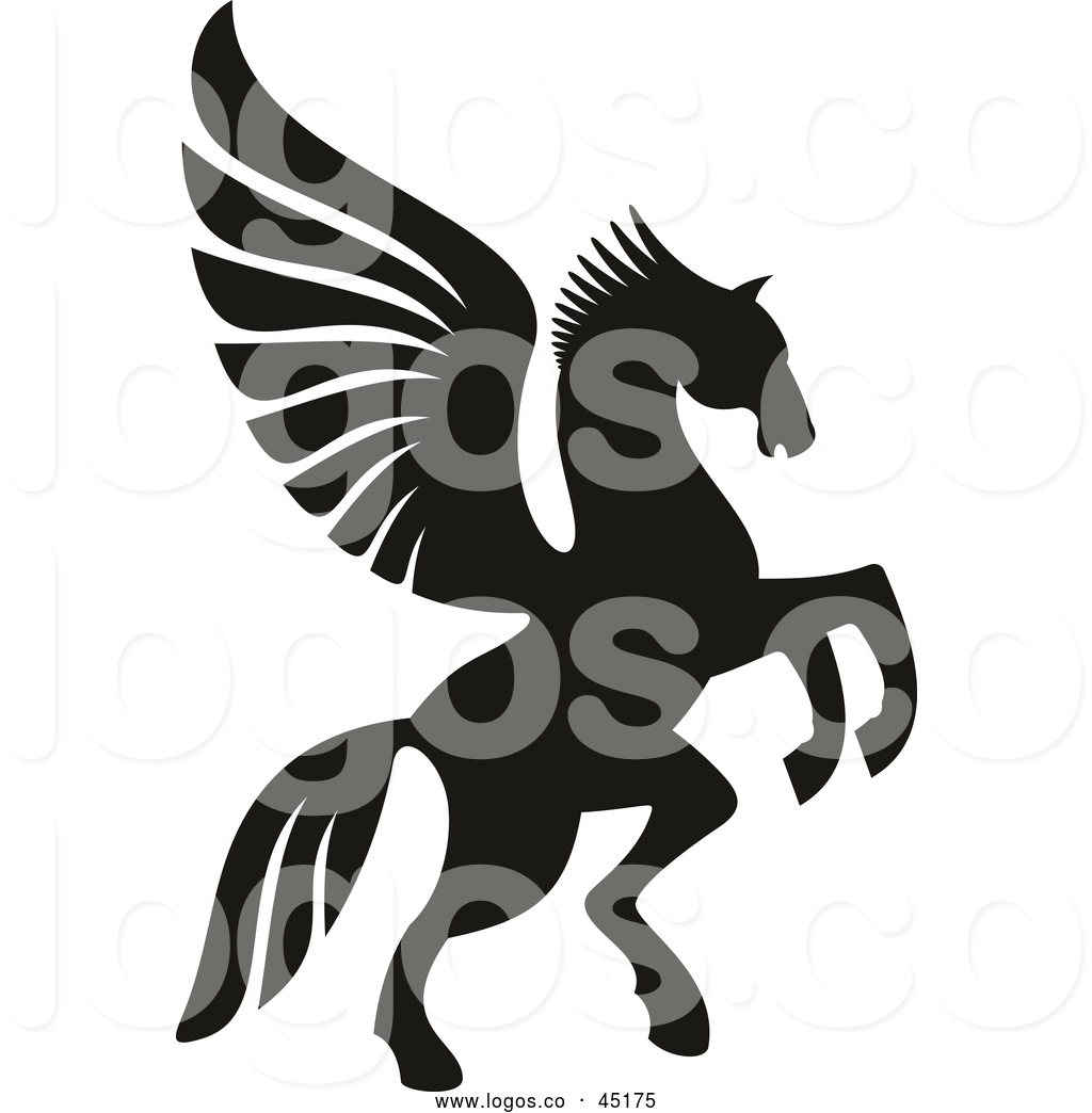 1024x1044 Logo Of A Black Silhouetted Winged Horse Pegasus