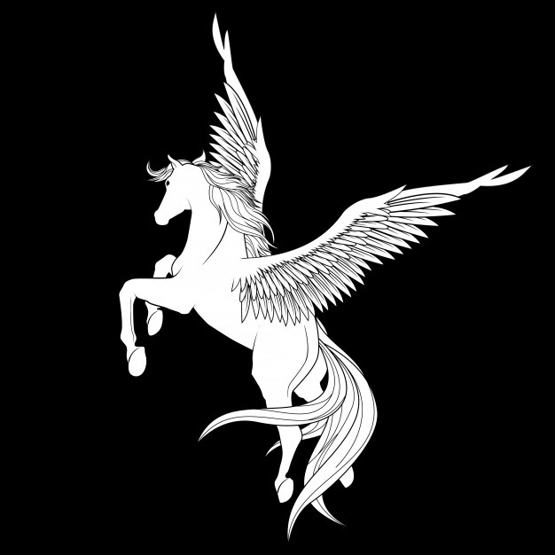 626x626 Pegasus Winged Horse Black Side View Silhouette Shape Icons Free