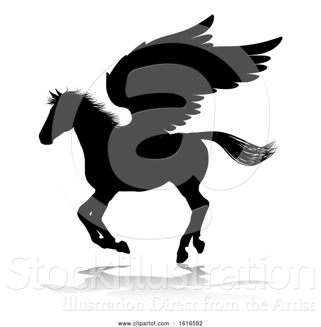 1024x1044 Vector Illustration Of Pegasus Silhouette Mythological Winged