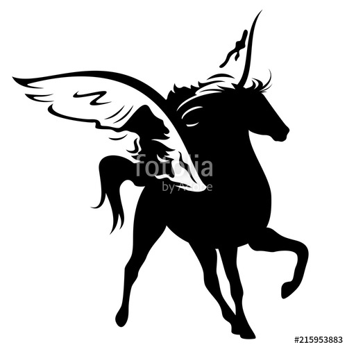 500x500 Winged Horse Vector Design