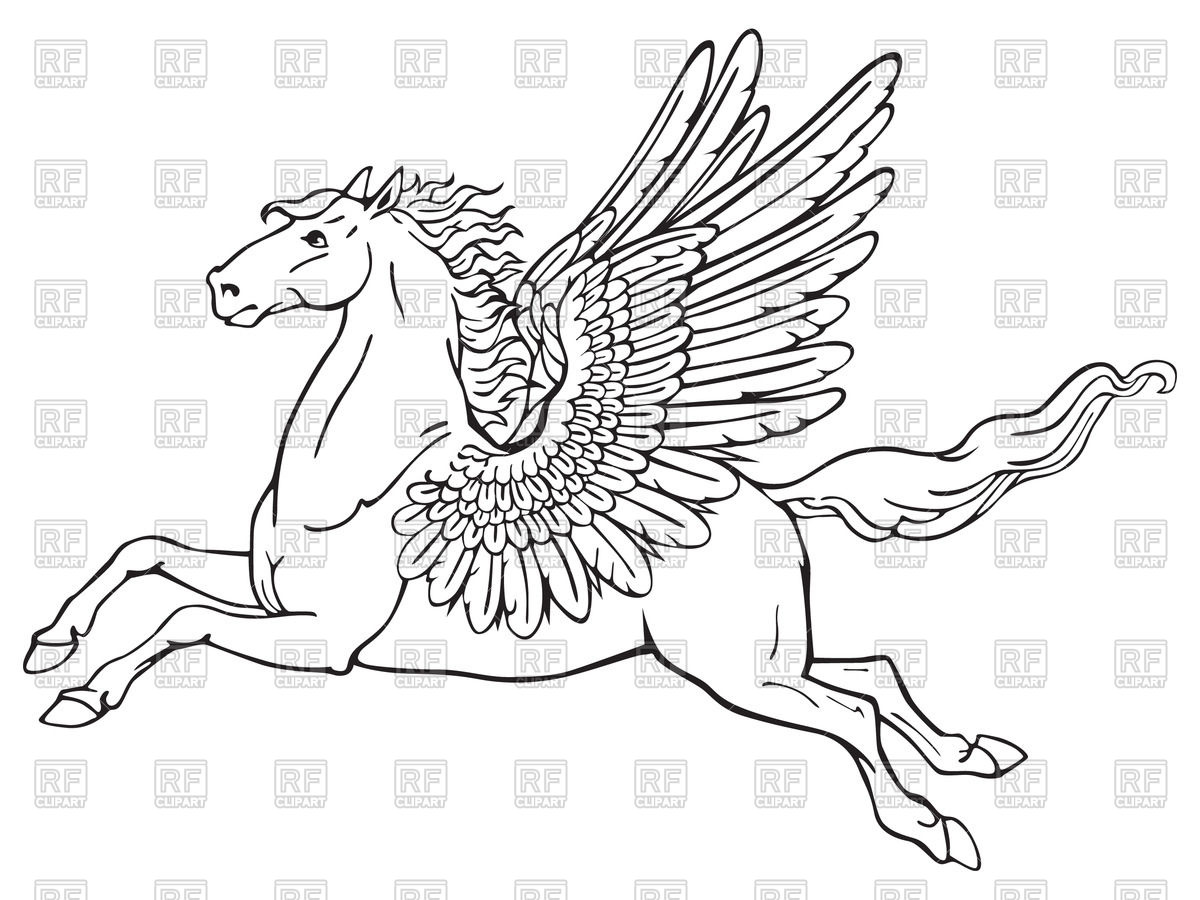 1200x900 Flying Pegasus In Heraldic Style