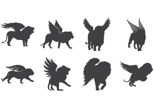 632x443 Free Winged Lion Silhouette Vector Free Vector Download