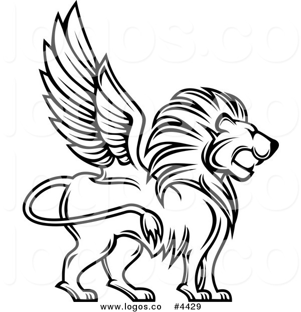 600x620 Royalty Free Winged Lion Logo
