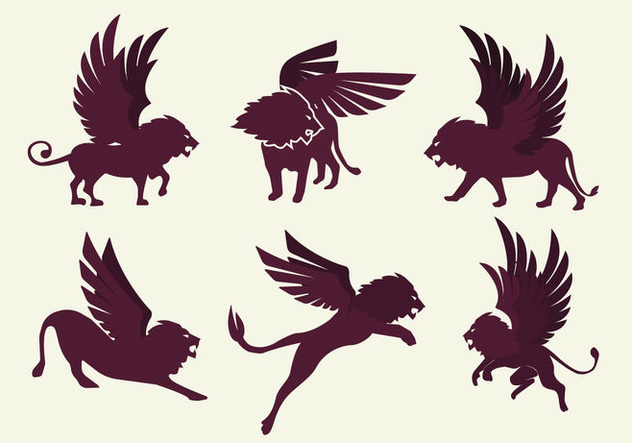 632x443 Winged Lion Silhouette Vector Free Vector Download Cannypic