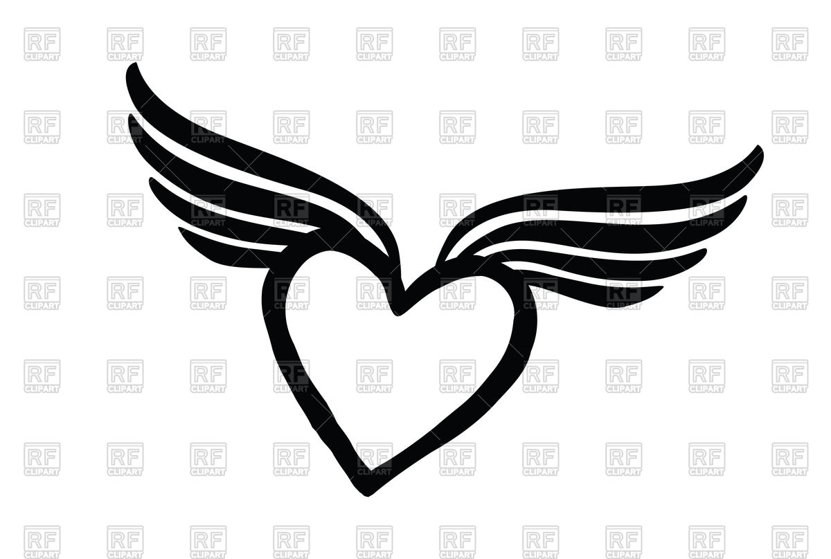 1200x808 Heart With Wings Valentine's Day Icon Vector Image Of Icons