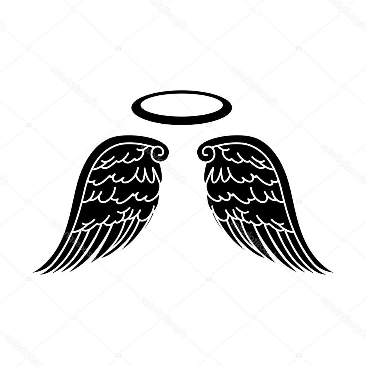 1228x1228 Stock Illustration Wing Halo Angel Icon Vector Soidergi