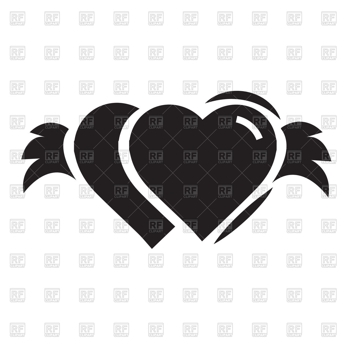 1200x1200 Twins Hearts With Wings Icon Vector Image Of Icons And Emblems