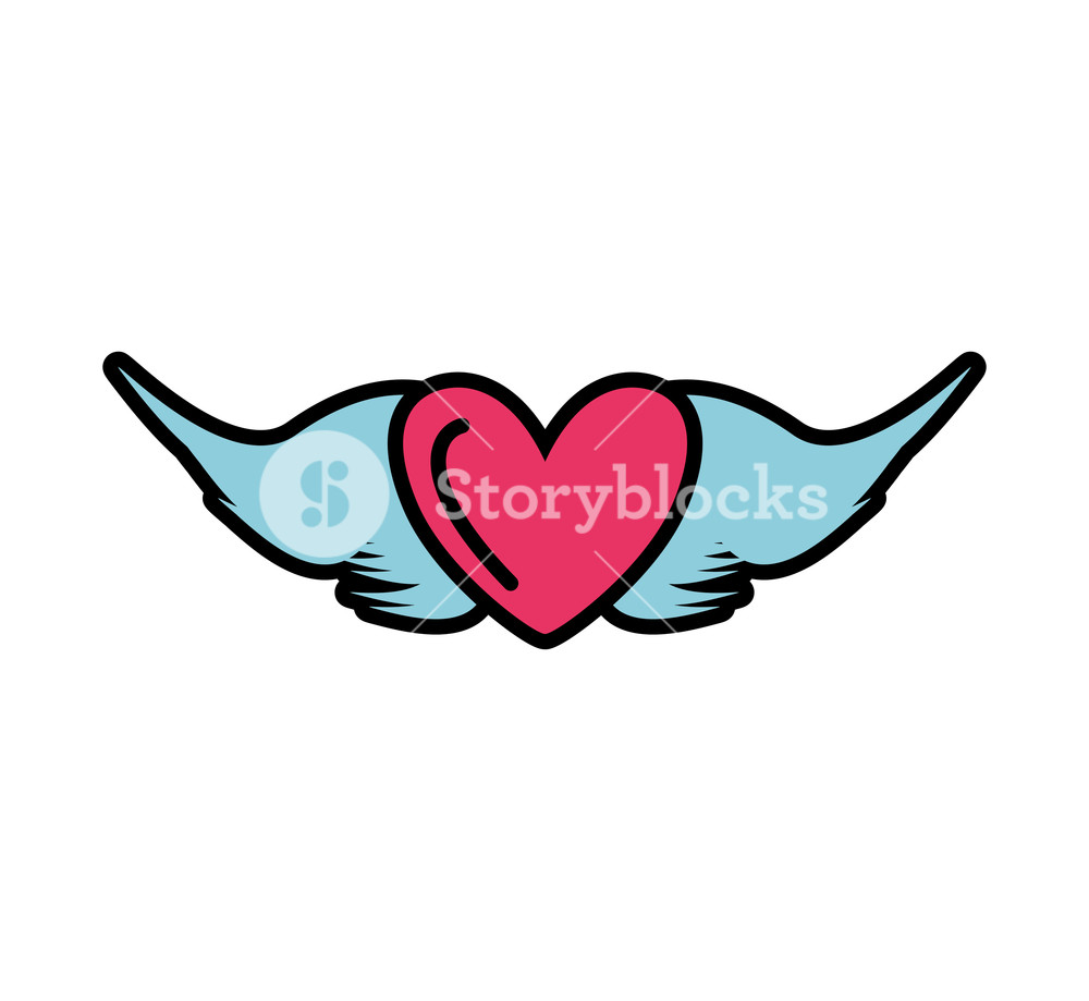 1000x919 Heart Love With Wings Isolated Icon Vector Illustration Design