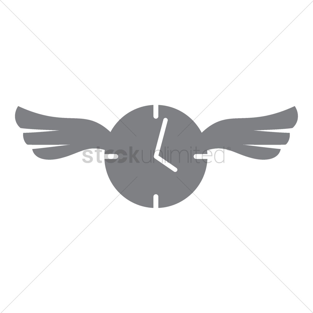 1300x1300 Clock With Wings Icon Vector Image