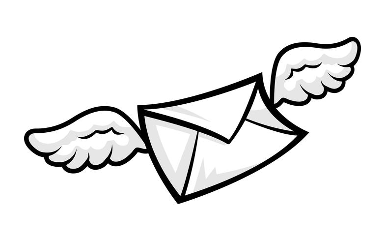 784x490 Flying Wings Envelope Icon Vector Illustration