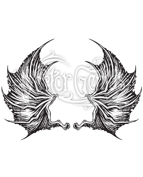 Vector Genius Crosshatched Dragon Wing 468x580 Vector Genius Crosshatched Dragon Wing