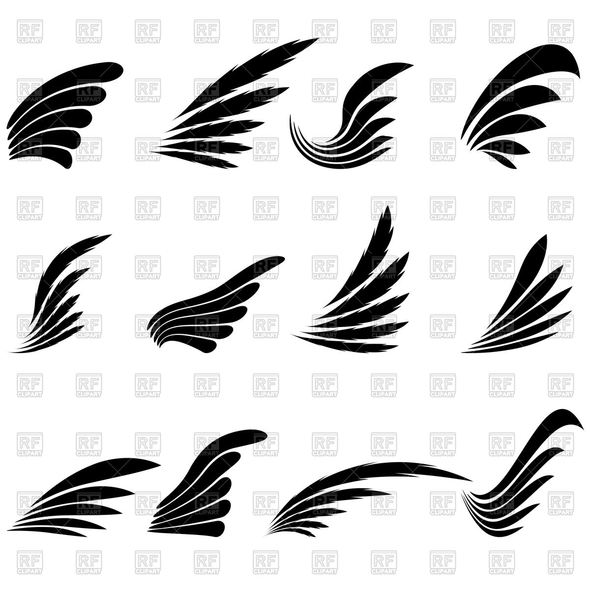 Set Of Wings Vector Image Of Icons And Emblems 1200x1200 Set Of Wings Vector Image Of Icons And Emblems