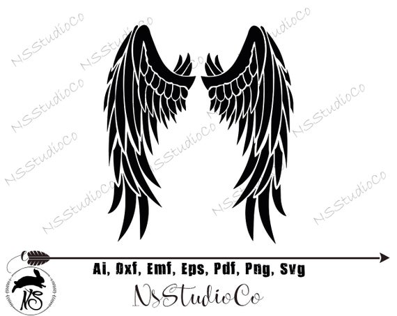 Angel Wings Vector Cricut Design Silhouette Decal Etsy 570x453 Angel Wings Vector Cricut Design Silhouette Decal Etsy