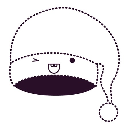 450x450 Kawaii Christmas Hat Santa Claus Wink Eye Expression On Dotted