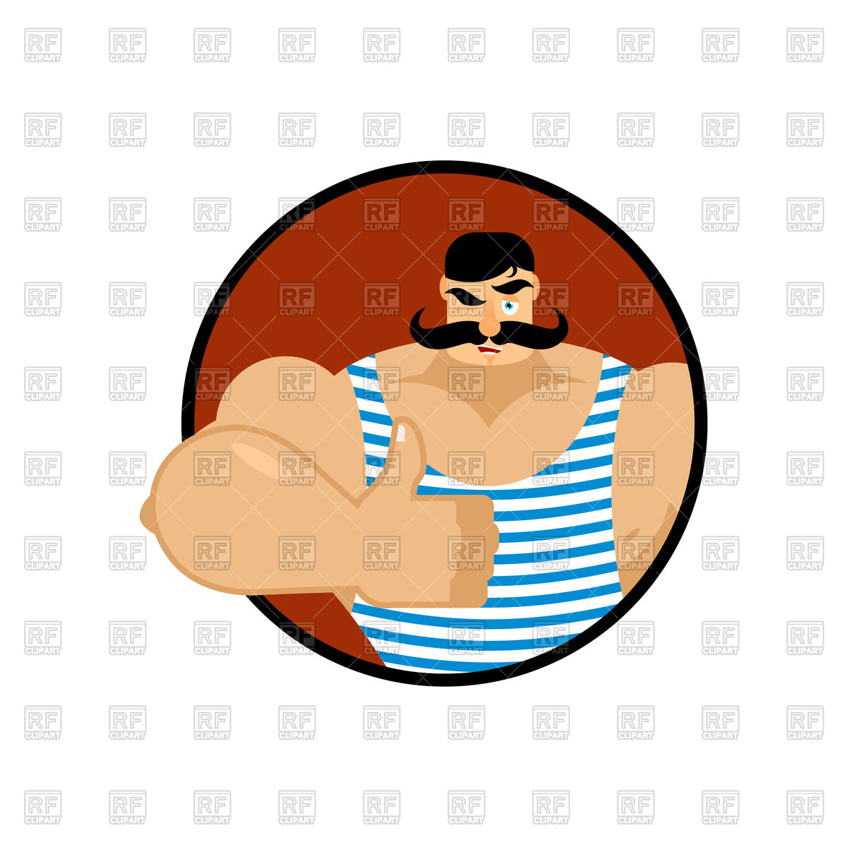 1200x1200 Moustached Cheerful Retro Athlete With Thumbs Up Well And Wink