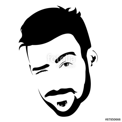 500x500 Portrait Of Young Bearded Charming Man Winking