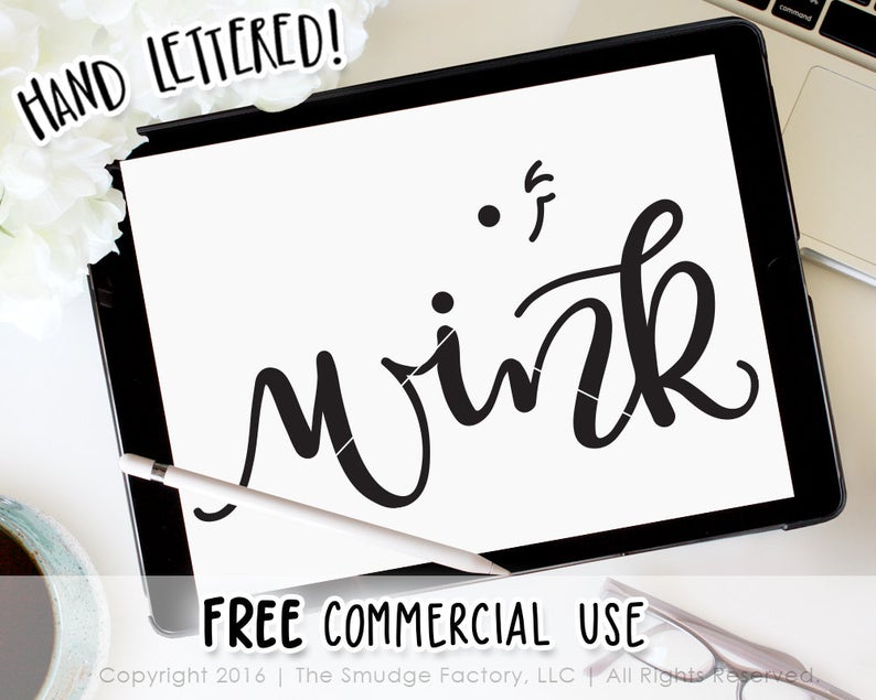 794x635 Wink Wink Vector Clipart Hand Lettered Etsy