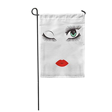 425x425 Semtomn Garden Flag Wink Vector Green Eyes