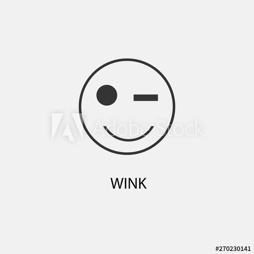 500x500 Wink Vector Icon Illustration Sign
