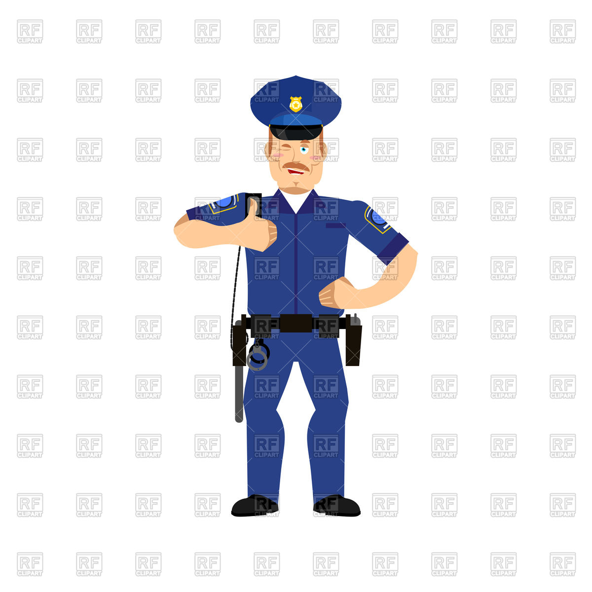 1200x1200 Cheerful Police Officer Wink Vector Image Of People Popaukropa