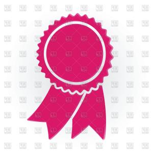 300x300 Realistic Red Fabric Award Ribbon Badge Vector Studiogrfx