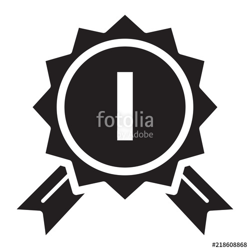 500x500 Simple Winner Badge Related Vector Flat Icon Glyph Style