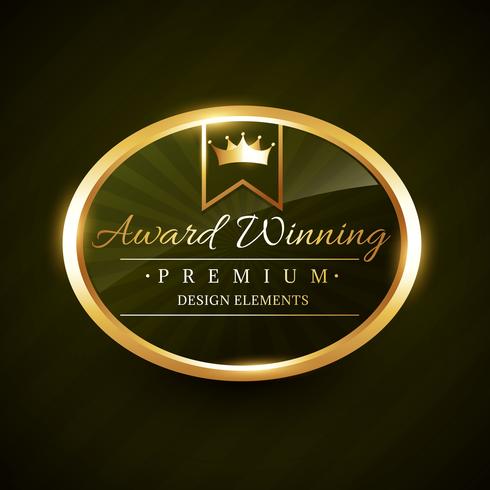 490x490 Beautiful Award Winner Golden Label Badge Vector
