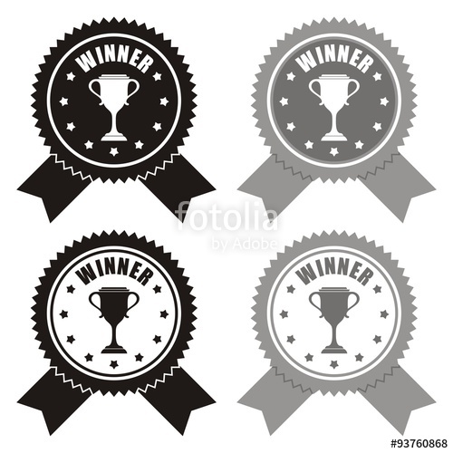 500x500 Award Medal Winner Prize Badge Vector Emblem Stock Image