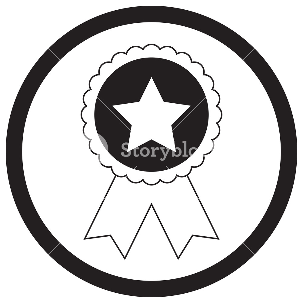 1000x1000 Badge Star Monochrome Star With Ribbon, Star Sticker, Employee