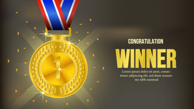 626x352 Golden Medal Winner Announcement Banner Vector Premium Download