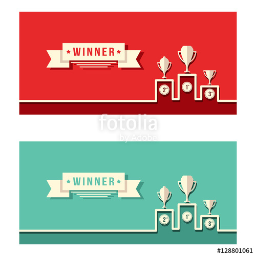 500x500 Winner Podium Achievement Simple Vector Banner Background Stock