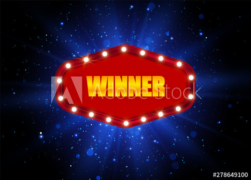 500x360 Winner Background Retro Light Banner Vector Frame