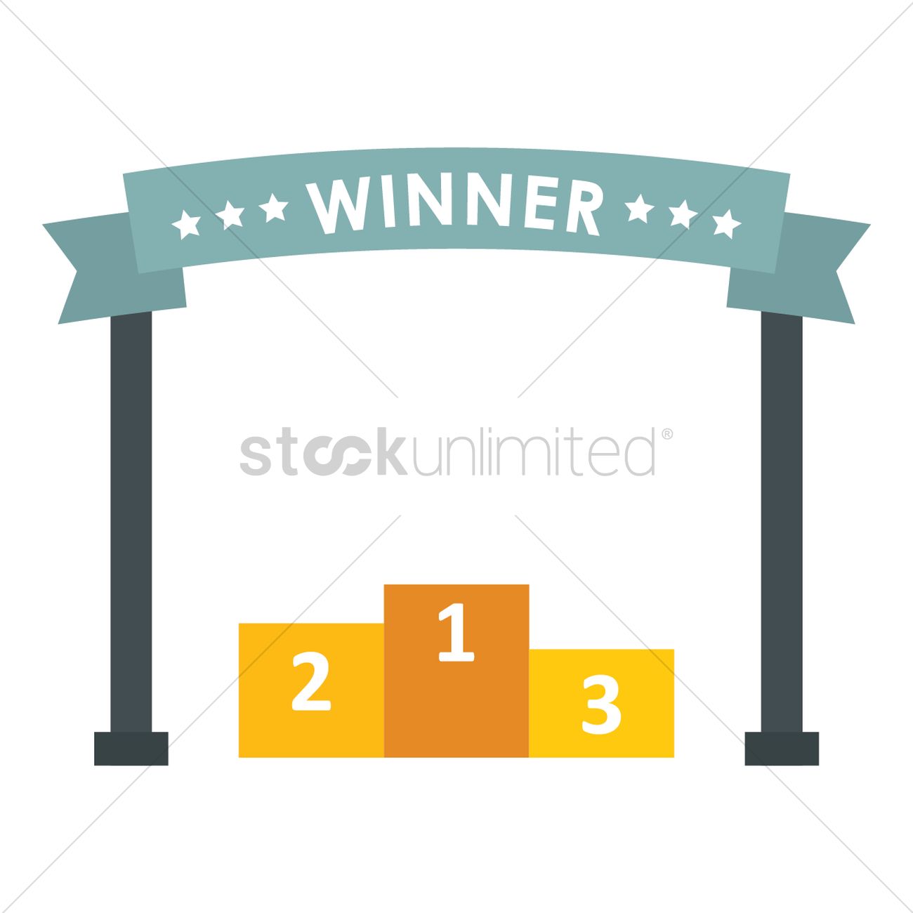 1300x1300 Winner Banner With Podium Vector Image