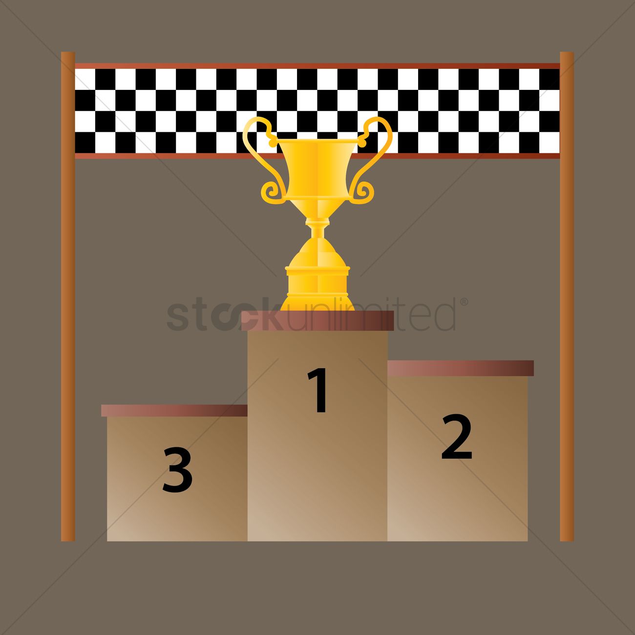 1300x1300 Winner Podium With Finish Line Banner Vector Image