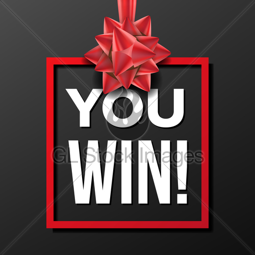 500x500 You Win Banner Vector Festive Sign Lottery Concept Rea Gl