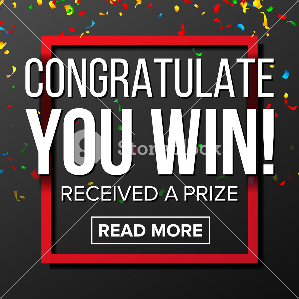 1000x1000 You Win Banner Vector Festive Sign Winner Concept Red Satin Bow