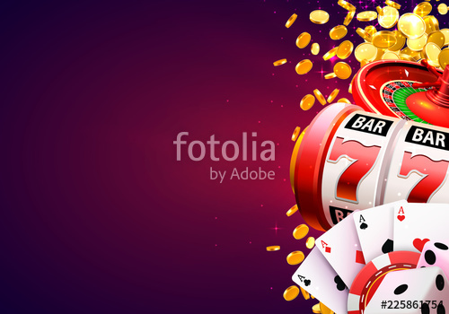 500x350 Casino Winner Banner Signboard On Background Vector Illustration