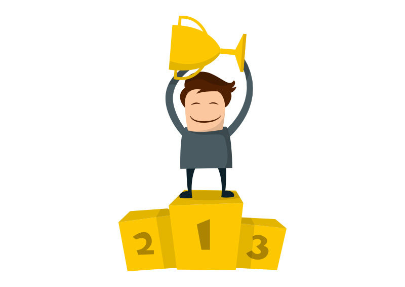 800x566 Winner On Winning Podium Flat Style Vector