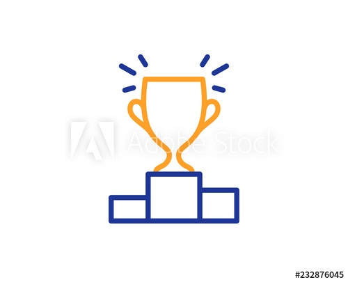 500x405 Winner Podium Line Icon Sports Trophy Symbol Championship