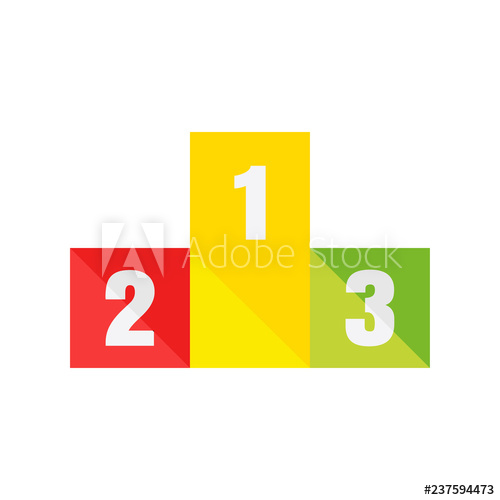 500x500 Winners Podium Vector Illustration In Flat Style