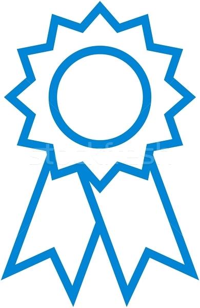 390x600 Award Ribbon Printable Birthday Prize Template Blue