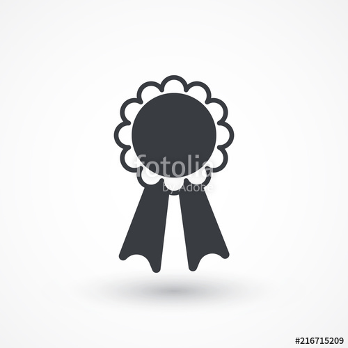 500x500 Award Ribbon Vector Icon Winner Achievement Sign Champion Medal