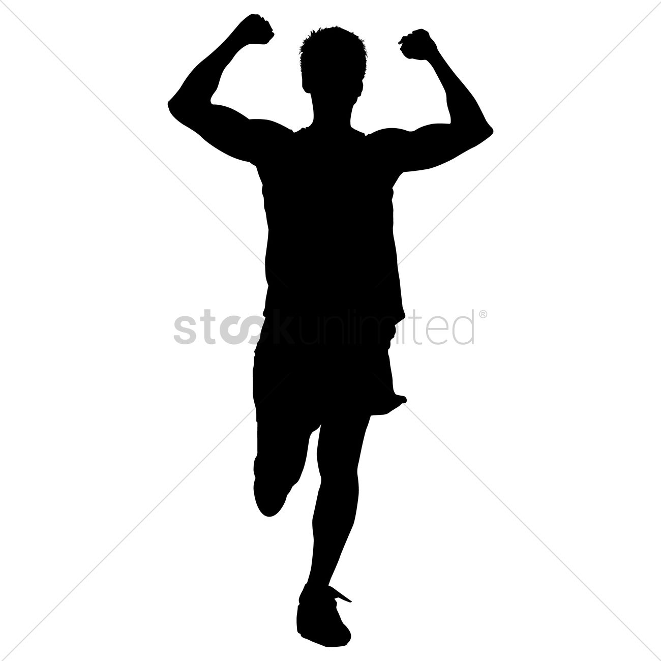 1300x1300 Silhouette Of A Man As A Winner Vector Image