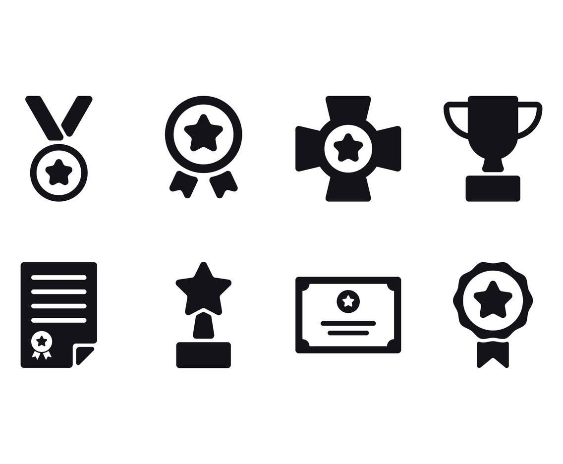 1136x936 Winner Icon Set Vector Art Graphics