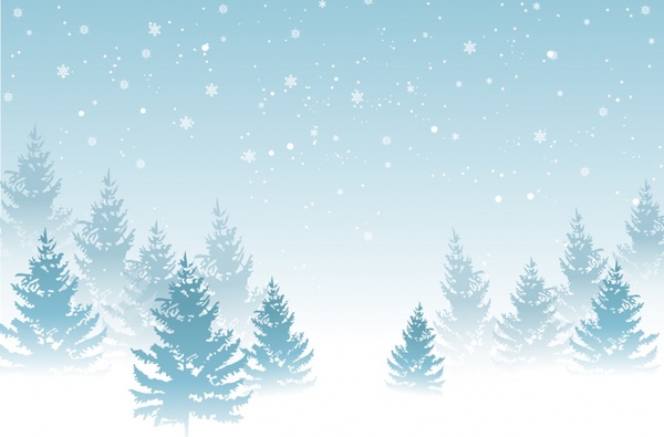 600x395 Winter Background Free Vector In Adobe Illustrator
