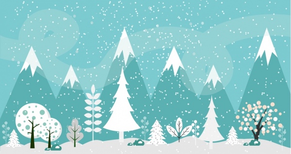 600x317 Winter Background Fir Trees And Outdoor Scenery Design Free Vector