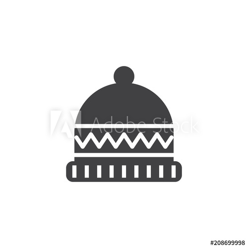 500x500 Winter Hat Vector Icon Filled Flat Sign For Mobile Concept