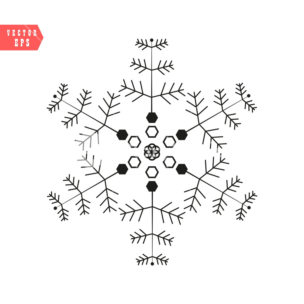 1000x1000 Snowflake Icon, Vector Simple Flat Single Color Isolated On White