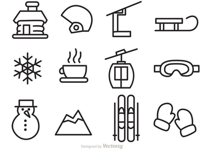 700x490 Winter Vector Outline Icons